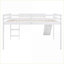 Lit mezzanine double en bois de pin avec glissade, sans sommier nécessaire, capacité de 300 lb pour la chambre à coucher blanche