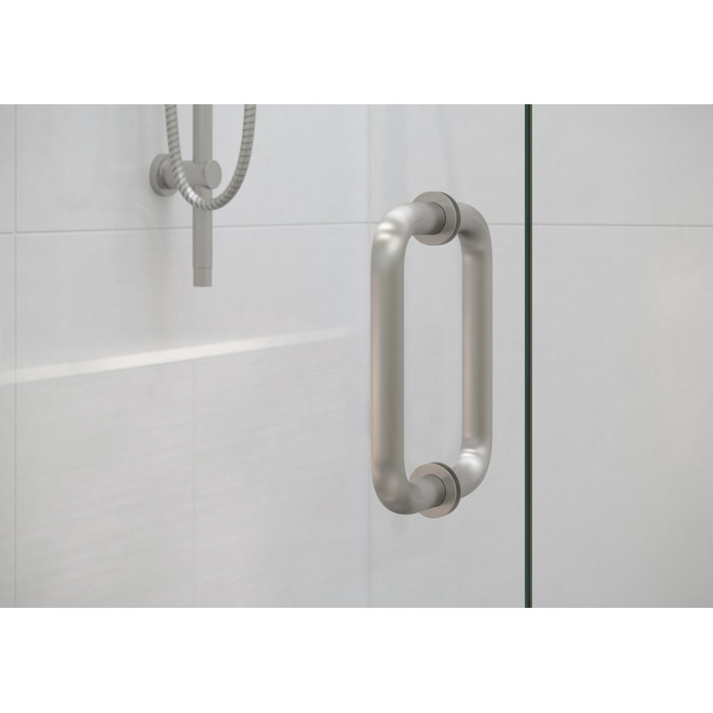 Stellar 78.75 in. x 78 in. Fully Frameless 3 Panel Inline Hinge Shower Door, Brushed Nickel