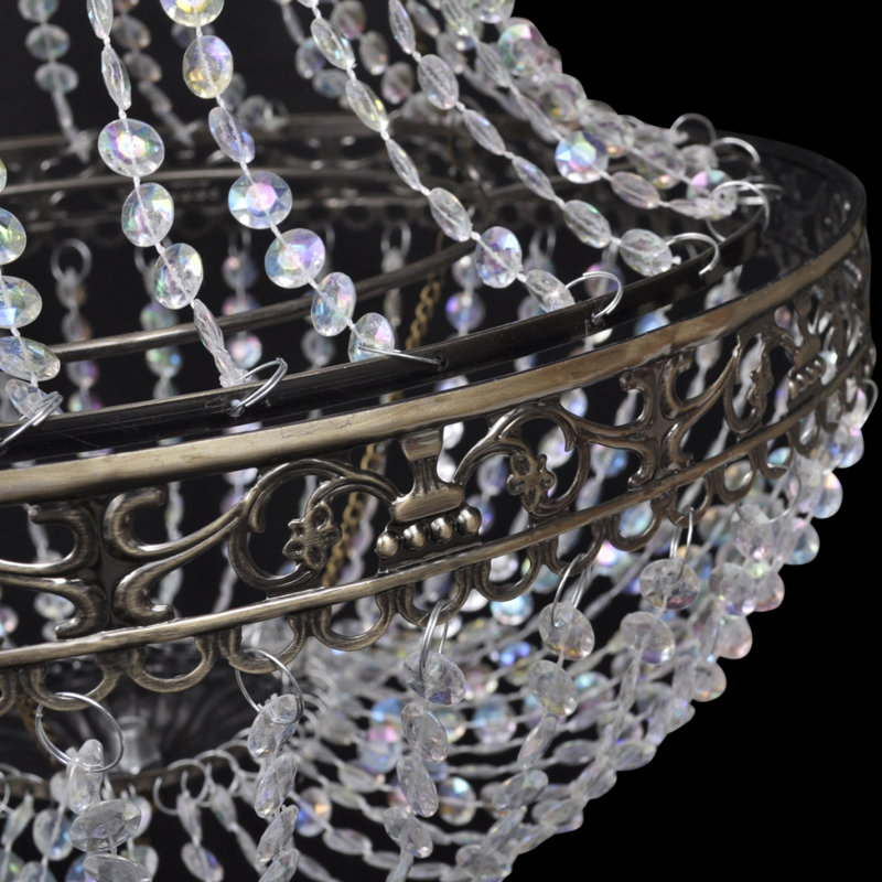 Crystal Pendant Light, 1-Light, Tiered Waterfall, 26 cm x 70 cm