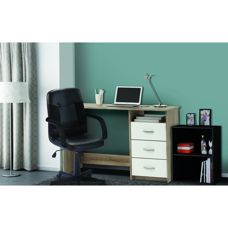 Stemen Writing Desk, Sonoma oak (textured)/White