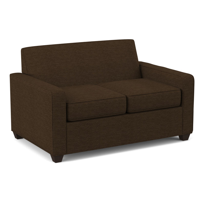 Avery 56" Square Arm Loveseat, Cafelle, Antic Chocolate