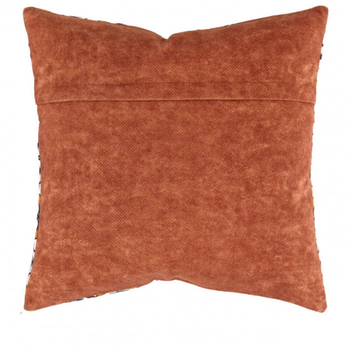 Pasargad velvet Throw Pillow 16'' X 16", Malibu/Navy Blue/Yellow/White Oriental