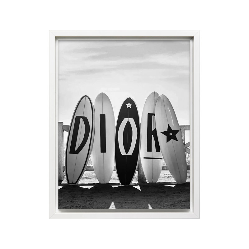 Planches de surf tendance, 18"H x 24"W, Canvas, White Framed