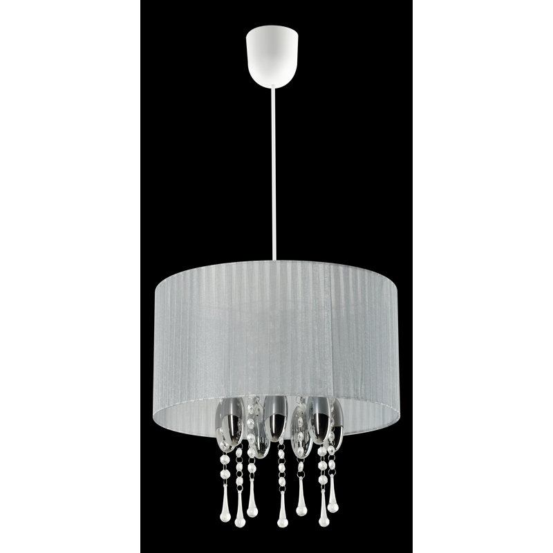 Zoe 1 - Light Drum Pendant, Grey