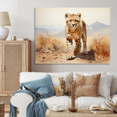" Beige Black Cheetah In Africa "