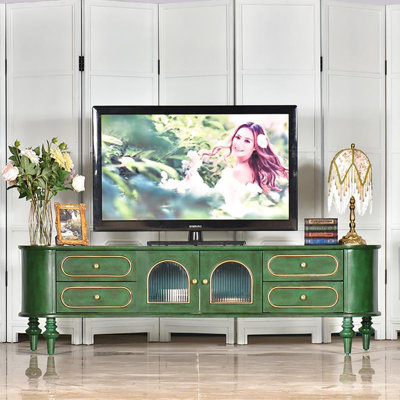 American-style retro green TV cabinet