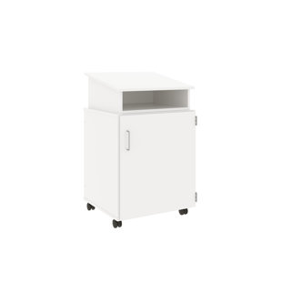 Teacher Podium Pedestal With Cabinet Storage And Slanted Top