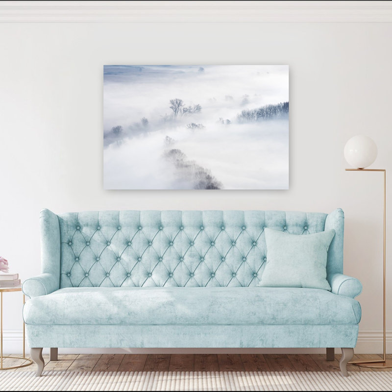 Serene Valley Fog Dreamy Ethereal Peaceful Forest Landscape Wall Art Print by Marco Galimberti - Print, 101.6cm H x 152.4cm W
