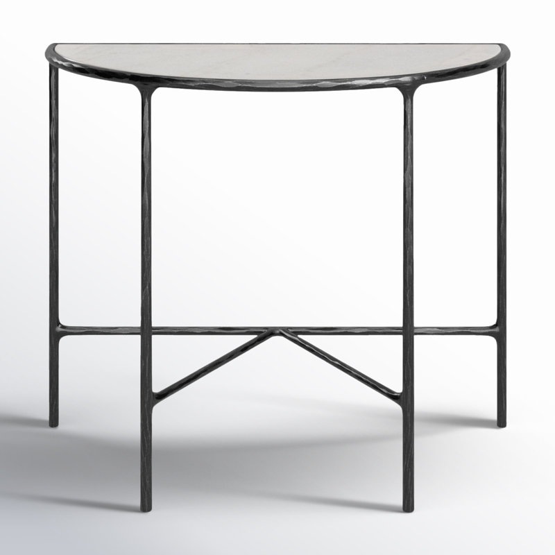 Evelynn 36'' Console Table, Black, White Marble