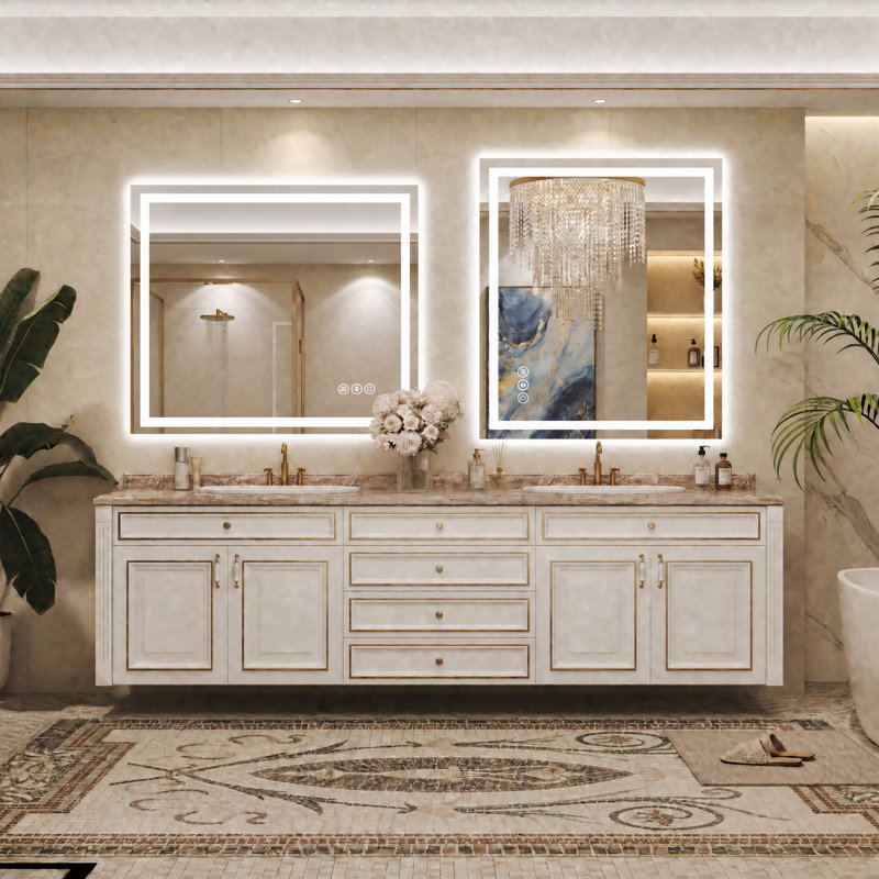 Miroir de salle de bain Lunara, 36 po x 32 po
