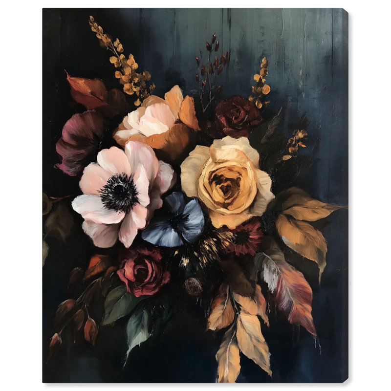 «Dark Roses Beauty I», reproductions d'art sur toile par Art Remedy, H 45 po x l 36 po, Toile tendue