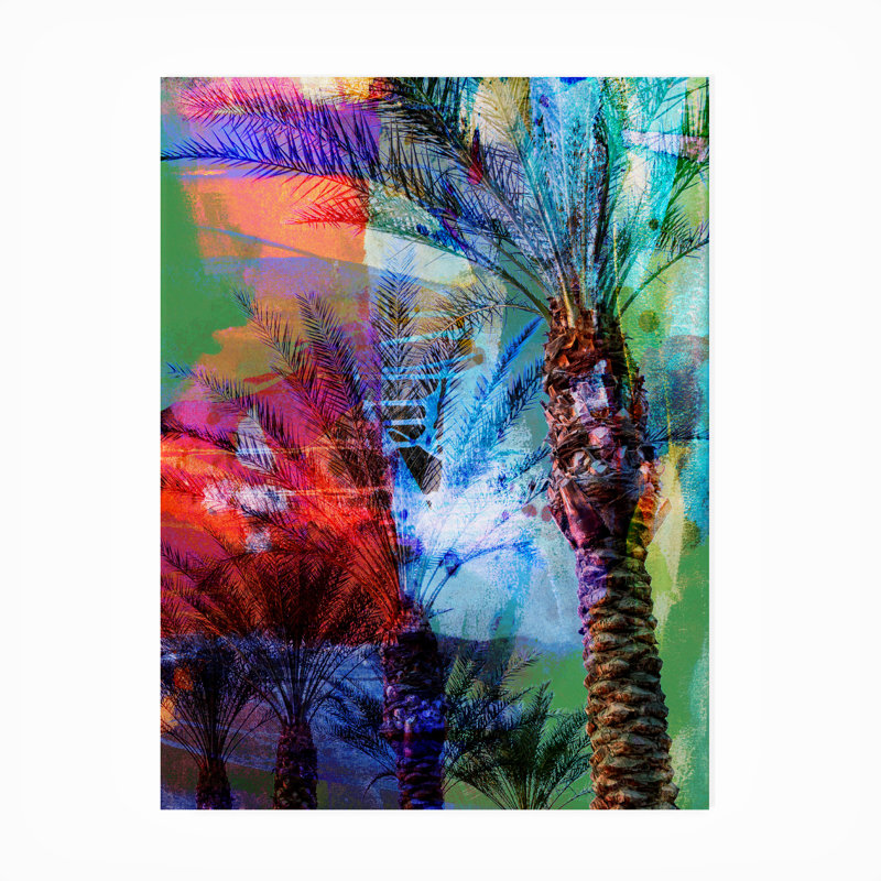 Toile d'extérieur «Desert Palm Abstract» Sisa Jasper, H 47 po x l 35 po x P 1,5 po