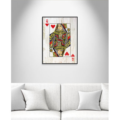 Queen of Hearts 1 Piece Floater Frame Wall Art on Canvas