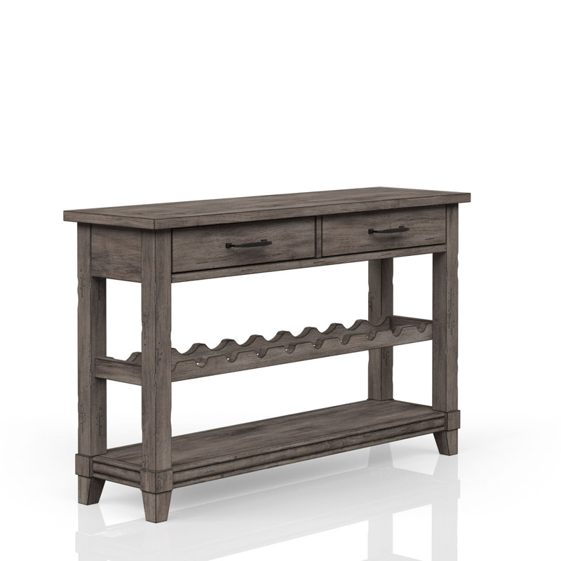 Console Table W/ Wine Bottle Storage & Storage Drawers