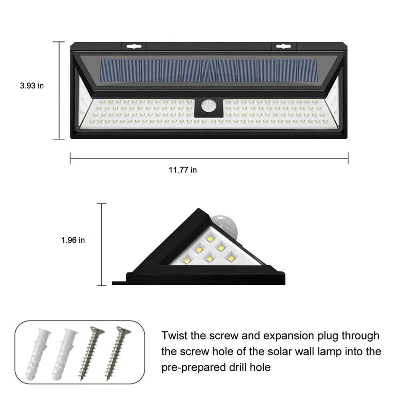 Kristn 118-Watt LED Solar Power Dusk to Dawn Battery Operated Outdoor Security Wall Pack with Motion Sensor
