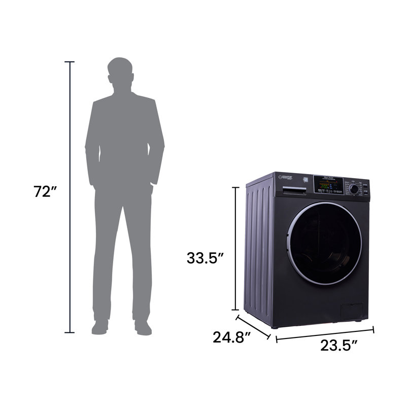 All-In-One CONVERTIBLE Washer-Dryer 18lb/1.9cf SANITIZE ALLERGEN Cycle 1400RPM, Stormy Grey