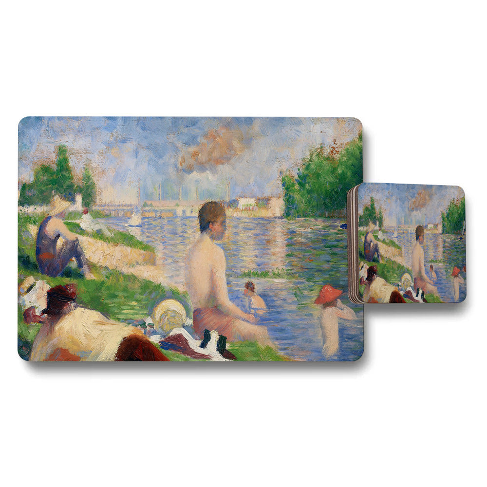 Impressionist River Scene Placemats And Coaster Set