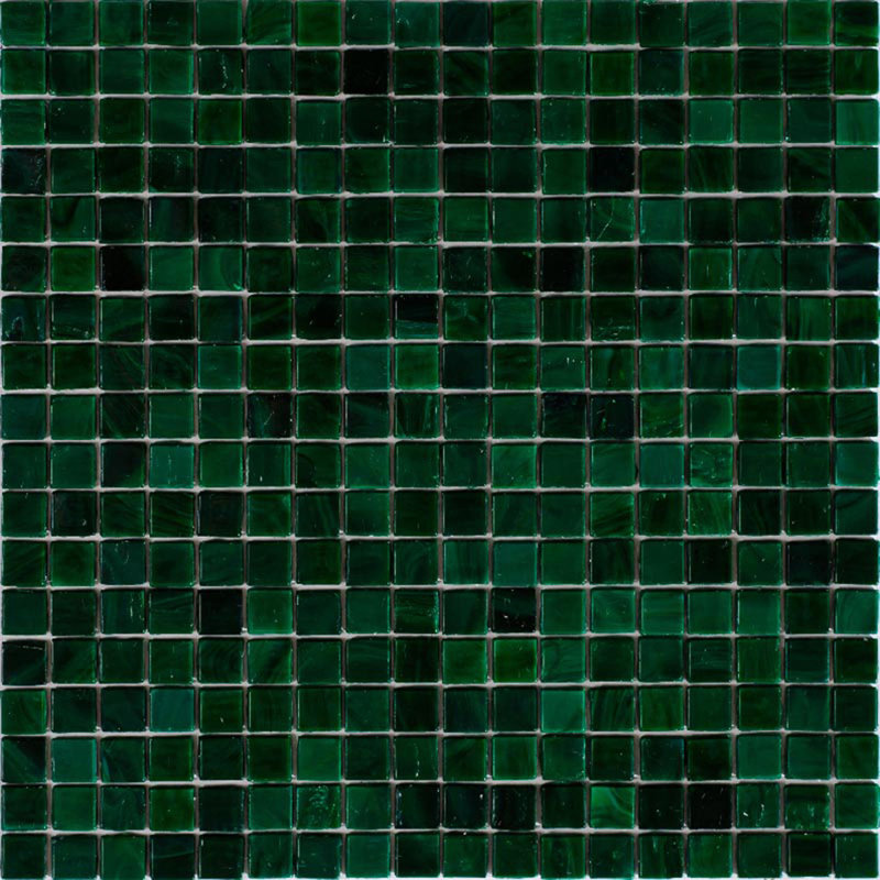 Skosh 11.6” X 11.6” Glossy Bottle Green Glass Mosaic Wall and Floor Tile (18.69 Sq. Ft./Case) (20-Pack), Bottle Green