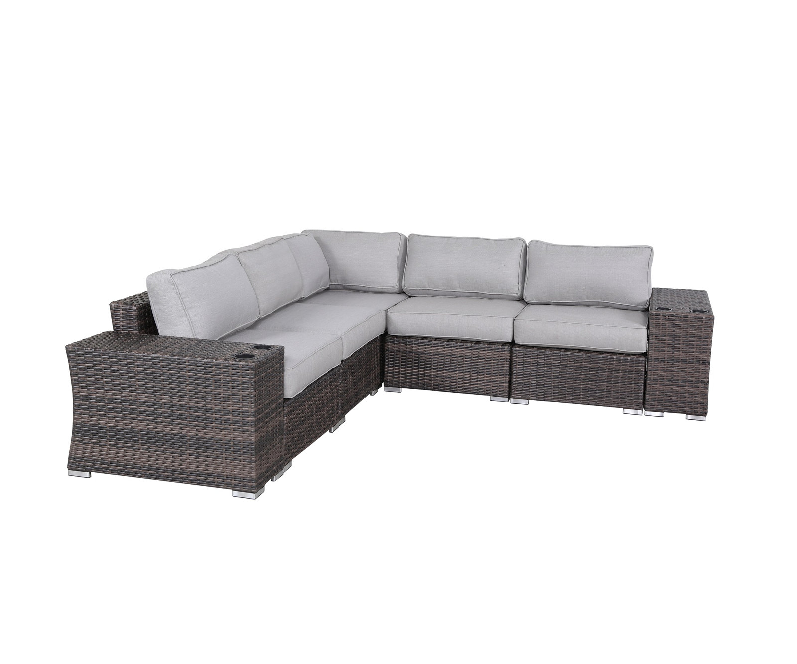 Biles 7-Piece Sectional Seating Group with Cushions, Espresso