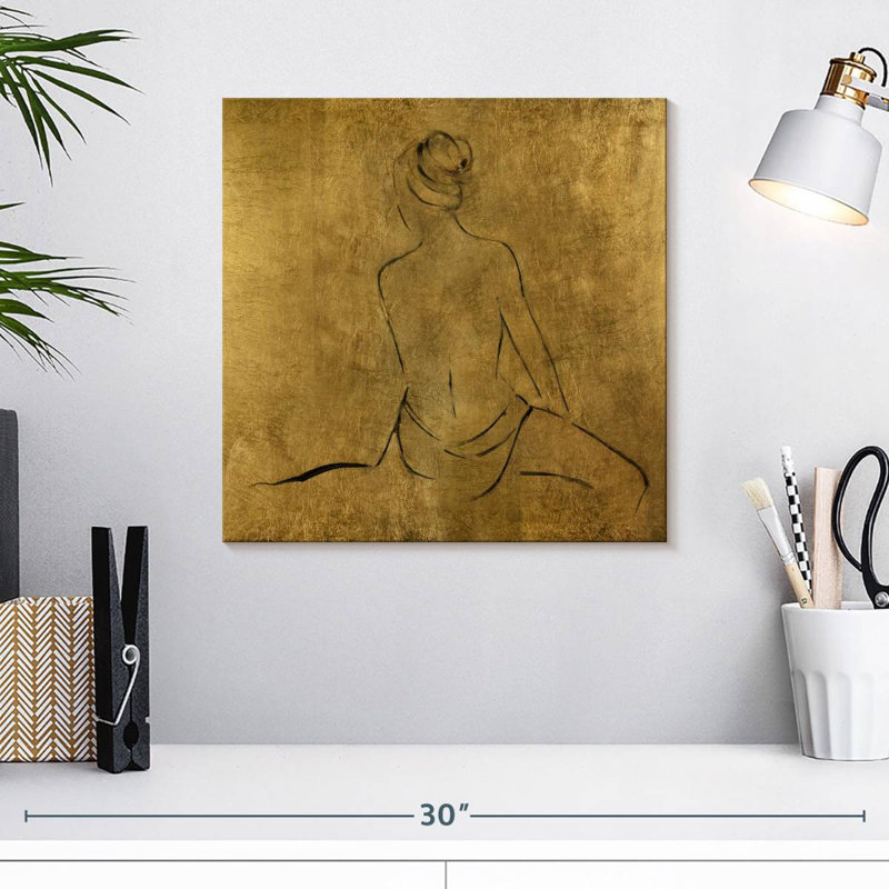 Leisha Golden Bather II, 16" H x 16" W