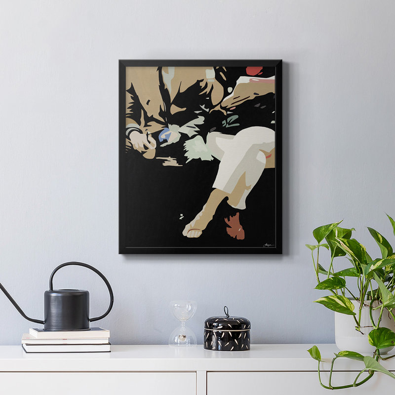 Them # 4 - Toile encadrée de qualité supérieure - prête à être accrochée, Noir, H 24 po x l 20 po
