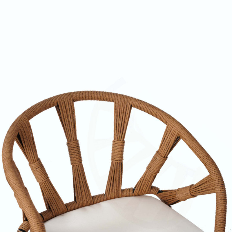 Ensemble contemporain d'extérieur avec chaises en rotin PE et table en bois plastique, convient aux jardins et aux pelouses