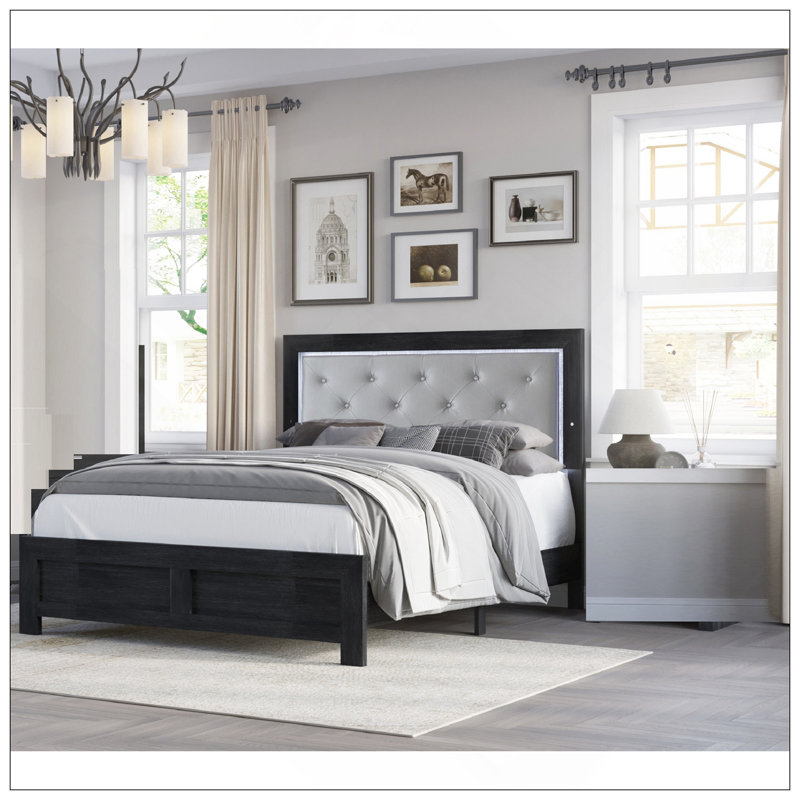 Mobilier de chambre à coucher 1Pc, Noir/gris, Grand