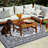 8' x 10' Reversible Outdoor Rug, Waterproof Plastic Straw with Vintage Medallion Pattern, Lightweight and Easy-Clean Patio Mat for Deck, Balcony, Camping or Beach-93919874-93919876