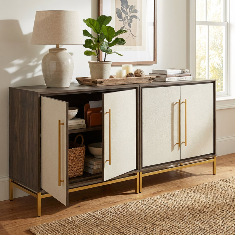 Armoire à double porte en cuir