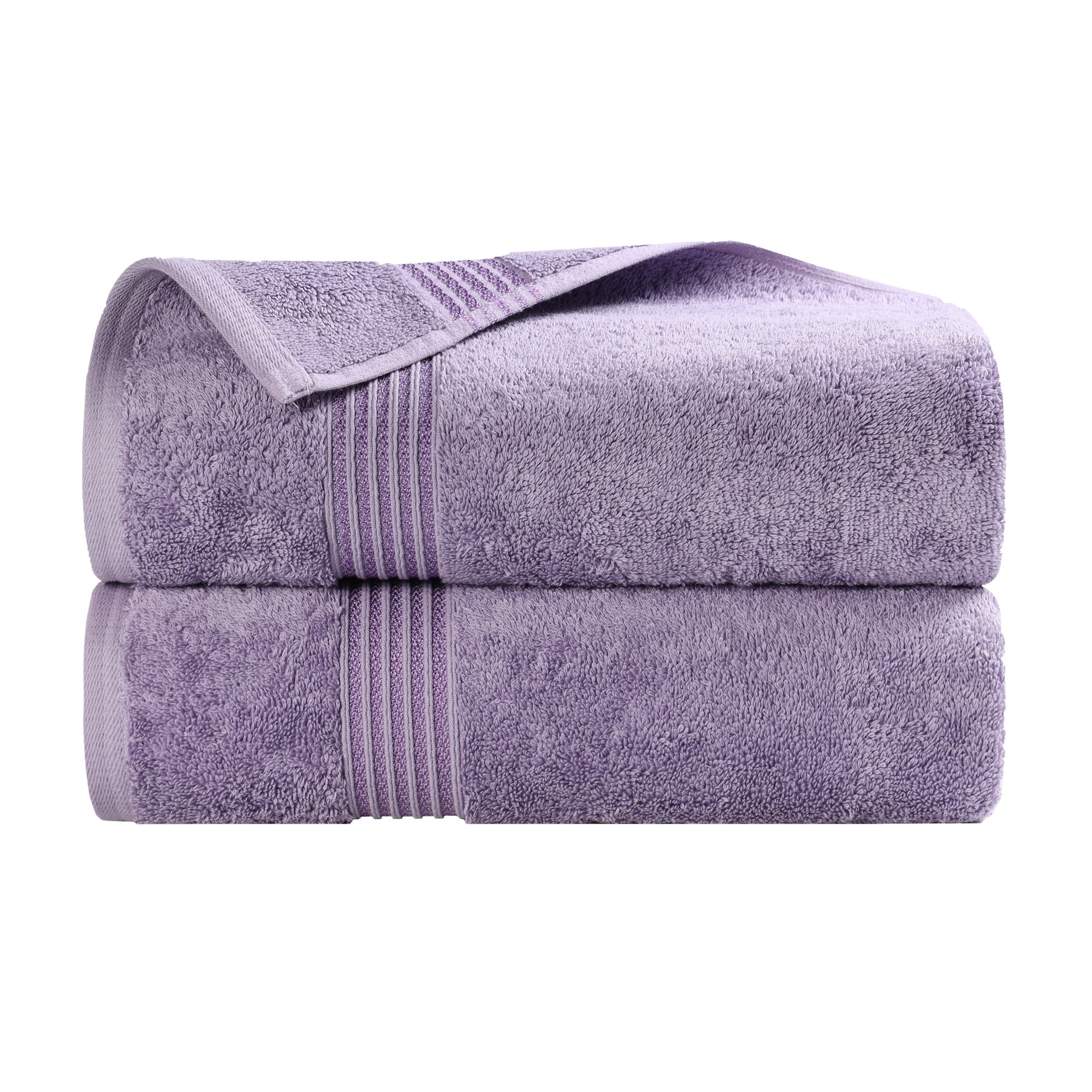 Oleg Egyptian-Quality Cotton Highly Absorbent Medium Weight Bath Sheet Set, Royal Purple, Bath Towels - 2 Pack