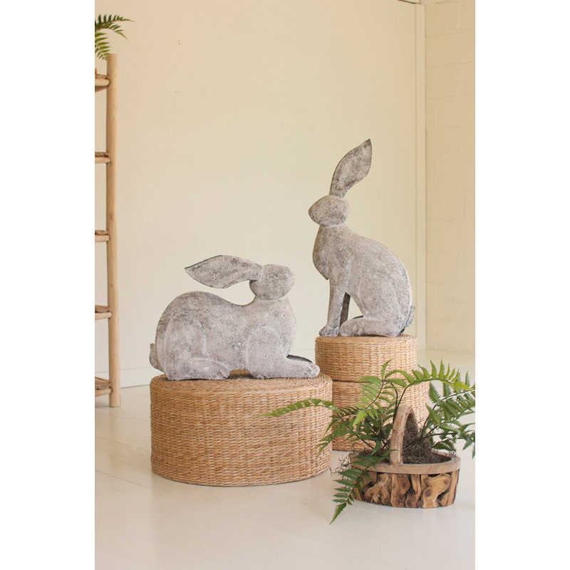  Ensemble de 2 figurines en métal Rustic Spring Lapins - ensemble de 2