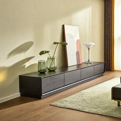 Modern fashion black TV cabinet