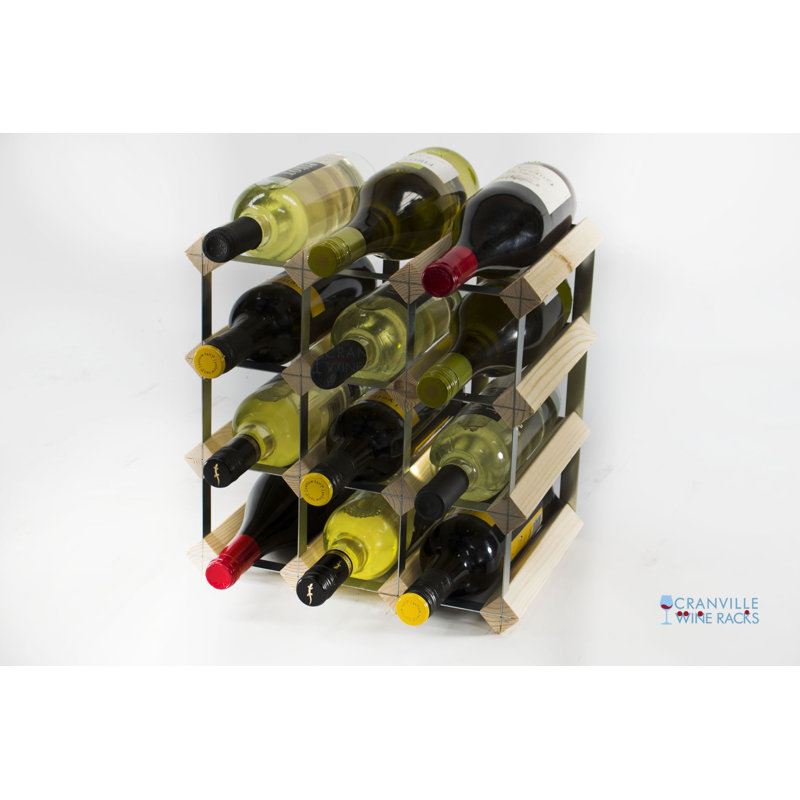 Olivia 12 Bottle Floor Wine Bottle Rack, Pine