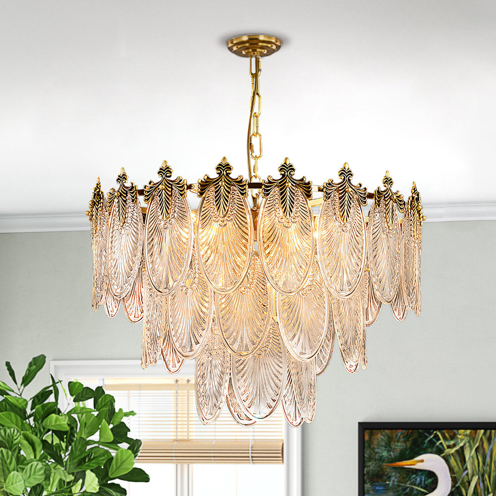 House of Hampton® Encarna 23.5" Modern 8 - Light Dimmable Tiered Chandelier & Reviews | Wayfair