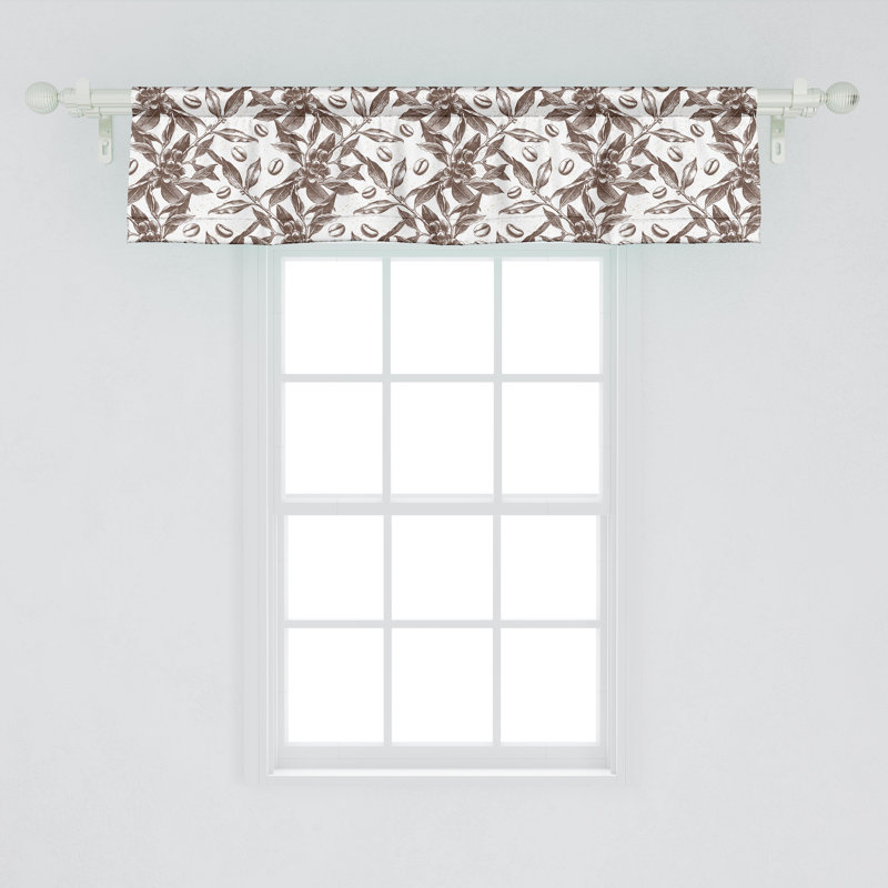 Ensemble de 2 cantonnières croisées Ambesonne taupe et blanc, L 42 po x L 18 po