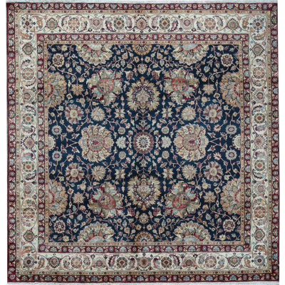 Sona One-of-a-Kind Square 8'1" X 8'1" Square Wool Area Rug in Blue/Brown/Cream