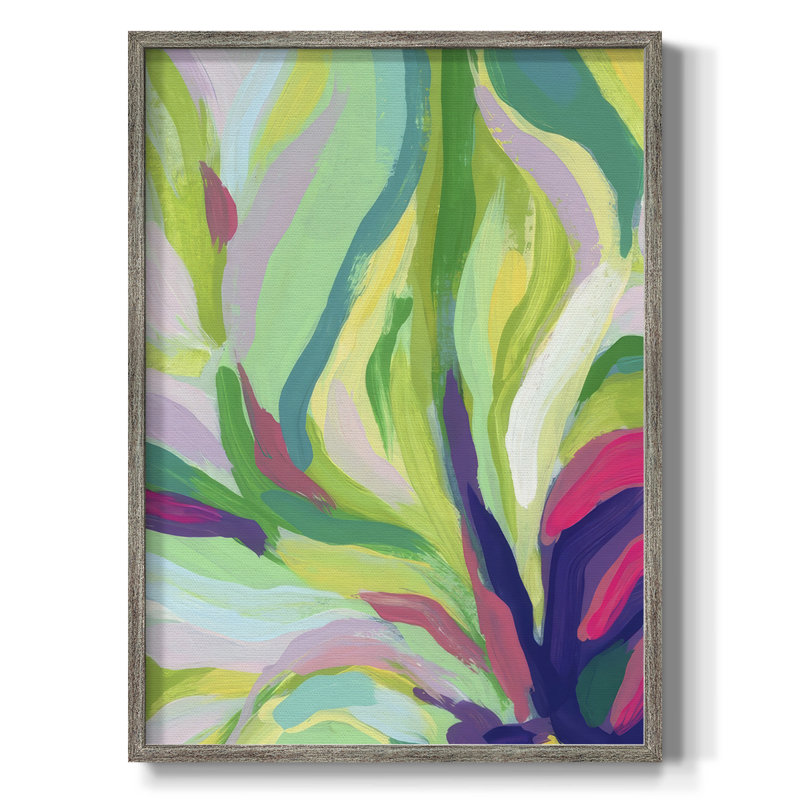 Impression encadrée Bright Tropical Abstraction II - bois massif, H 30 po x l 24 po