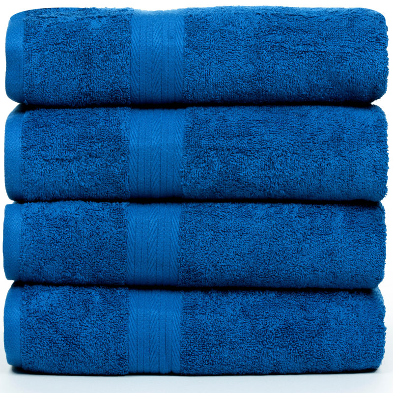 Ensemble de serviettes 100% coton super doux et absorbant Como, Bleu marine, Serviettes de bain - paquet de 4