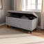Banc de rangement Arhaam, revêtement en tissu beige grisâtre, capitonné, H 18,48 po x l 41,55 po x P 16,48 po