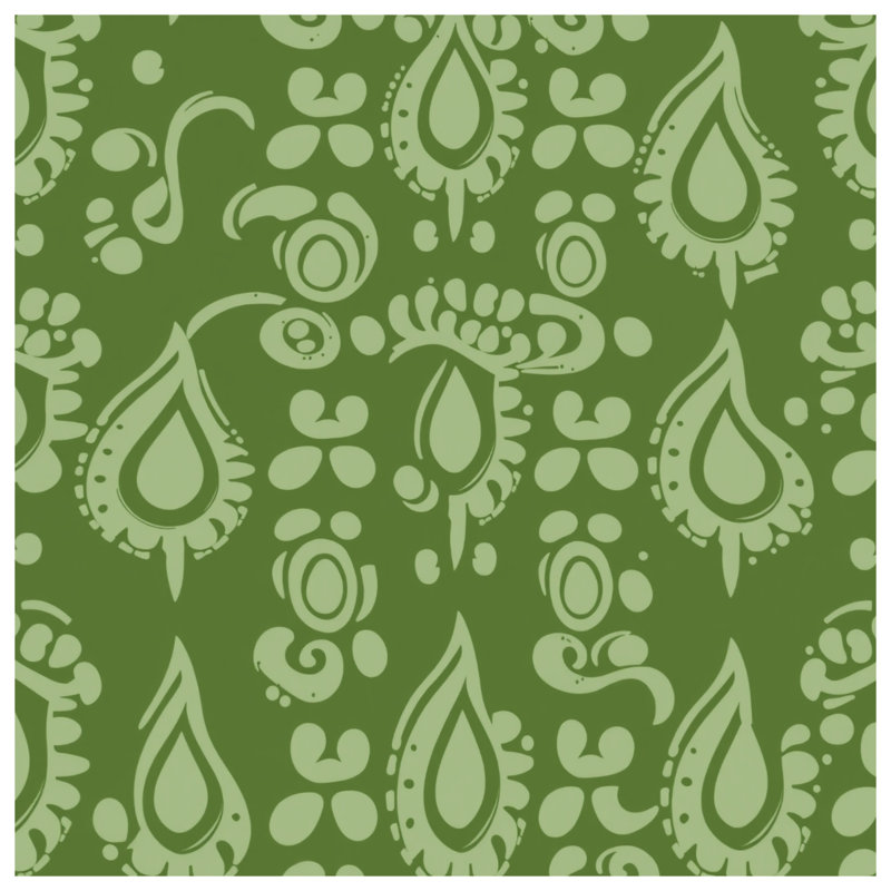 Housses de couette vertes à motif cachemire, Queen