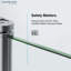 Pasadena 47'' W 72.01'' H Frameless Square Reversible Shower Kit-98582452