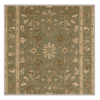 Tapis botanique brun lavable à la machine