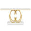 Modern Faux Marble Console Table With Gold Geometric Base For Elegant And Functional Home Decor