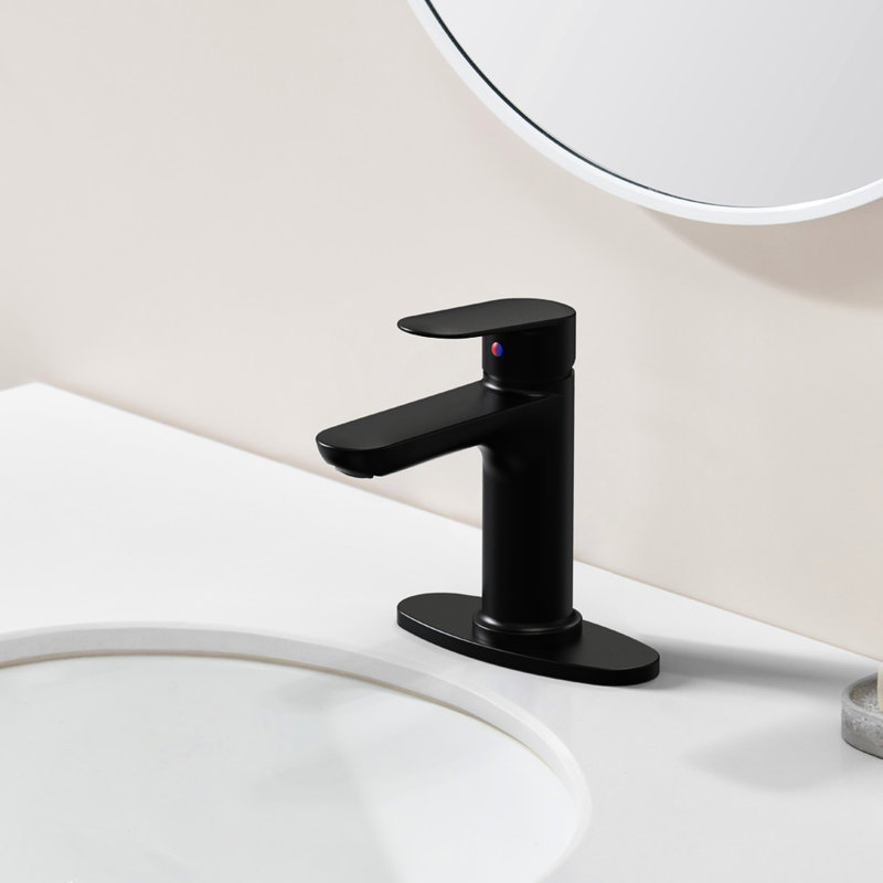 Modern Matte Black Bathroom Faucet - 1 Handle, Deck Mount, Scratch , Corrosion , Aerator Function Enhancement Performance