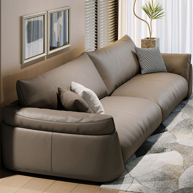 Canapé modulaire 98,43 "en cuir véritable brun, 98.43"W*38.58"D*33.07"H