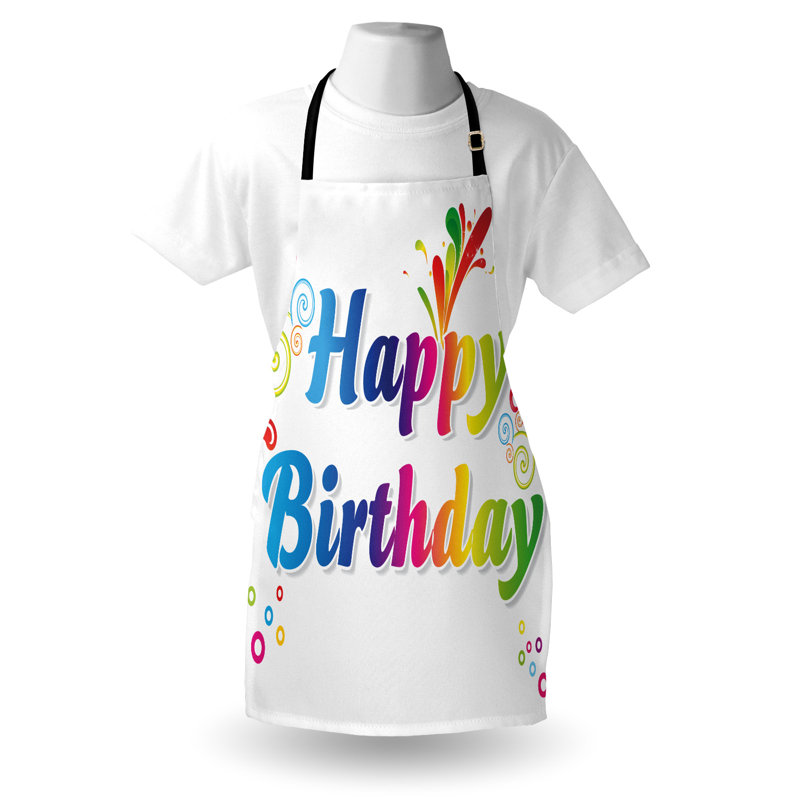 Multicolore tablier floral The Party Aisle ™ unisexe, message d'anniversaire, taille adulte