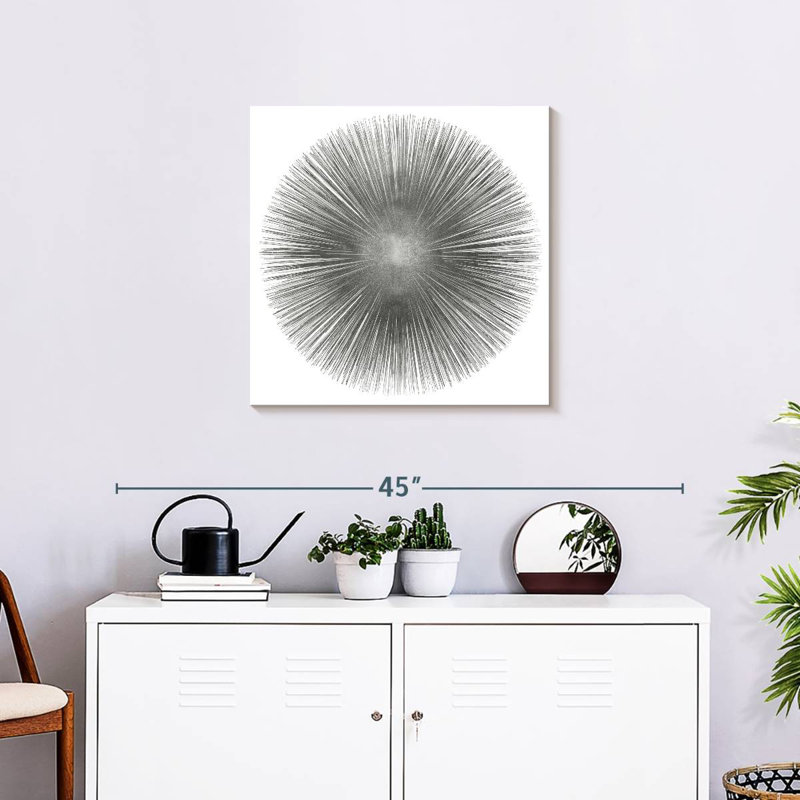 Avery Silver Sunburst I, H 24 po x l 24 po