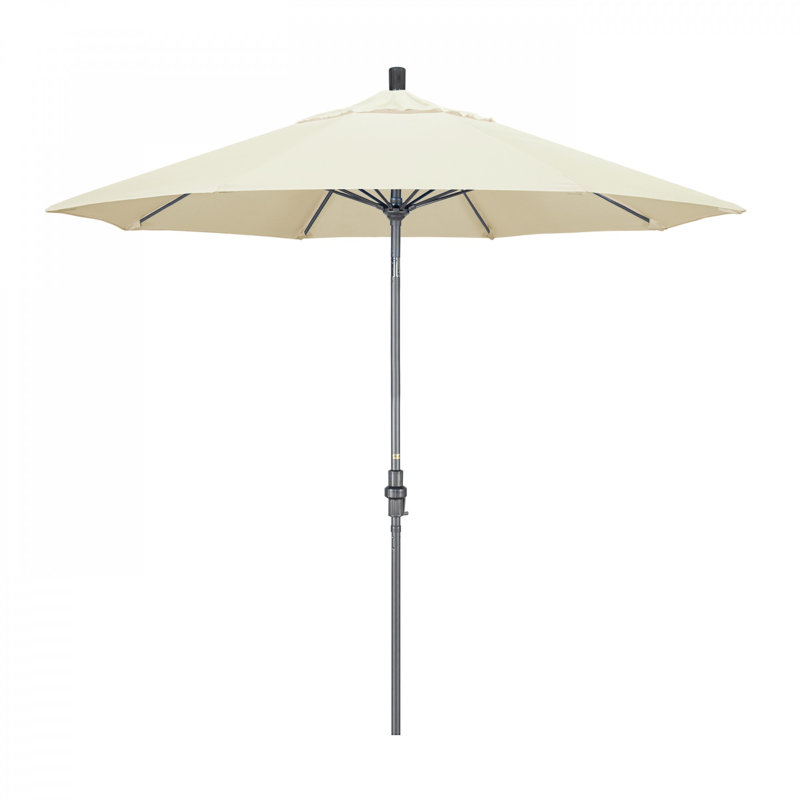 Parasol de marché Sunbrella® 9 pi Roverta, Argent, Canevas