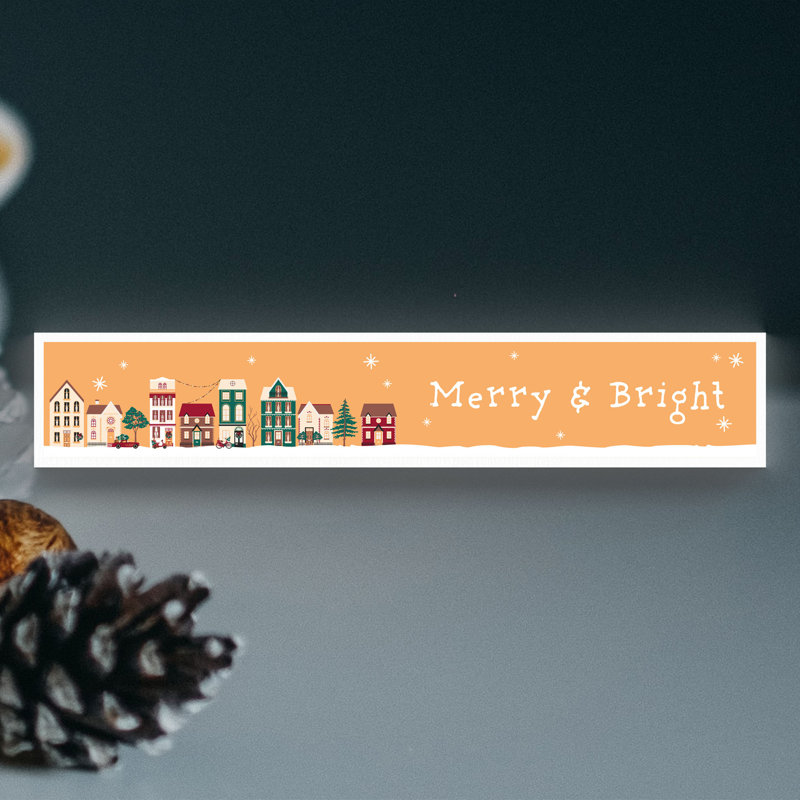 Xmas Merry and Bright Wooden Memento Block