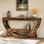 63-Inch Long Console Table, 2-Tier Entryway Table for Living Room
